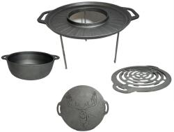 Weekend Disc pentru gratar, fonta, tip grill, cu picioare, set 4 piese, 49.5 cm (21062024)