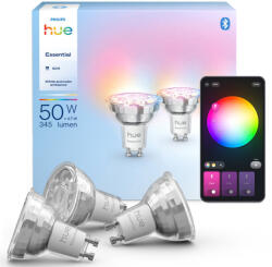Philips Hue Essential White and Color Ambiance 4, 7 W, 345 lm, GU10, 3 db