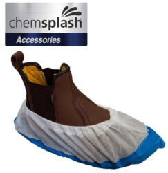 Chemsplash CPE Compressed PE Deluxe cipővédő (400db) fehér/kék (CHS-2573-WHITE-BLUE) - megatool