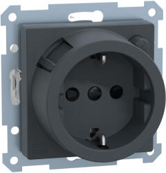Schneider Electric Schneider Merten 2P+F csatlakozóaljzat, biztonsági zsaluval, áramvédő-kapcsolóval, rugós, 16A, 30mA, System-M, antracit 232814 (232814)
