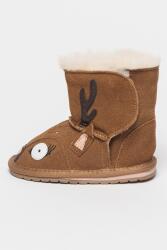 Emu Emu, Deer Walker bebújós nyersbőr csizma rátétekkel, Sötétbarna, 19 EU (B12077-CHESTNUT-6-12M)