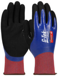 G-Tek G-TEK Typhan OIL XREY/nylon/spandex kötött, nitril tenyérmártott munkavédelmi kesztyű fekete/kék/burgundi 09/L (GTEK-16-948-EN-9)