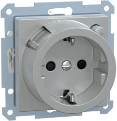 Schneider Electric MERTEN 2P+F csatlakozóaljzat, biztonsági zsaluval, áramvédő-kapcsolóval, rugós, 16A, 30mA, System-M, alumínium 232860 Schneider (232860)