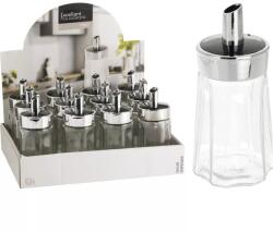 Gastro Szögletes üveg cukortartó fém fedéllel, űrtartalom: 0, 18 liter, magasság: 140 mm, átmérő: 69 mm