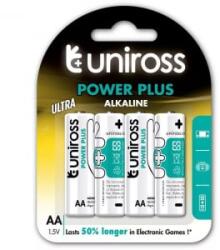 Uniross Power Plus LR6/4BP 1, 5V AA/ceruza tartós alkáli elem 4db/cs (LR6-UALKAAPP4) (LR6-UALKAAPP4) - aqua
