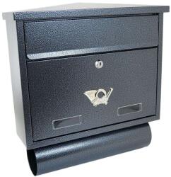 Damech Postaláda, újságtartóval, sötétezüst, C4 formátum, 39x12x41 cm, Damech 2261