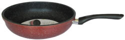 Rosberg Tigaie adanca Rosberg R51319G26D, 26x6, 8 cm, Inductie, Finisaj marmura, Bordeaux melange (R51319G26D)
