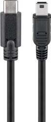 Goobay USB-C Apa - Mini USB-B Apa Adat- és Töltőkábel - 0.5 m, Fekete