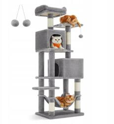 Feandrea Macska kaparófa platformokkal és fekhelyekkel többszintes Szürke 155 cm (PCT192W01)