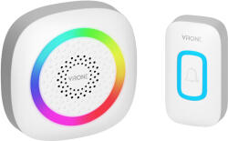  PELA AC, vezeték nélküli akkumulátoros csengő, tanulórendszer, 60 hang, RGB LED, 300m, fehér (DB-7/W)