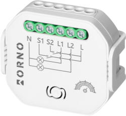 Kétcsatornás relé Wi-Fi+BLE fényerőszabályzóval (OR-SH-17103)