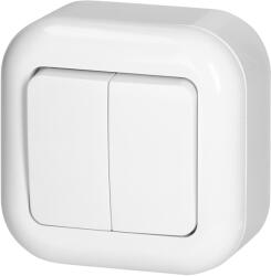  Felületi szerelésű kétgombos kapcsoló, 10A, 250V, ventilátor, fehér (WNT-2F BIALY)
