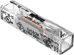  WAGO kétoldalas egyvezetékes szorítós csatlakozó, merev vezetékhez 221-2411, 0, 2-4, 00mm? , 10 db (2773-2401/10)