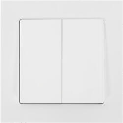  Süllyesztett kivitelű kétgombos kapcsoló Malta 10A, 250V, WP-2M, fehér (FM101/W)