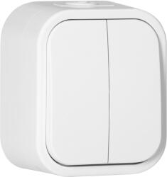  Felületre szerelhető kétgombos kapcsoló B2, 10A, 250V, IP54, WNT-2B2, fehér (OR-OE-7801/W)