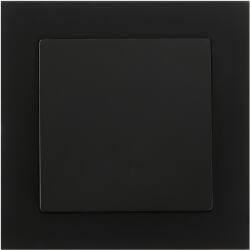  Süllyesztett egypólusú kapcsoló világítással Malta 10A, 250V, WP-1M/S, matt fekete (FM100/P/B)