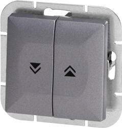  Perembe szerelhető redőnykapcsoló Pearl, 10A, 250V, WP-10P, antracit (OR-OE-7708/A)