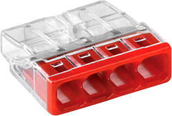  WAGO tolóhuzalos csatlakozó, 4 vezetékes, 2273-204-es modell, 0, 5-2, 50mm? , 10 db (2273-204/10)