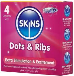 Skins - bordázott és pontozott óvszer (4db) - vagyaim