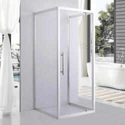 STUXI Torino 70x70 falsíkra szerelhető 3 oldalú nyílóajtós zuhanykabin 6 mm vízlepergető biztonsági üveggel, króm elemekkel, 200 cm magas (TL-6308-70-TL6301-70-TL6301-70)