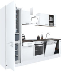 Leziter Mobilă de bucătărie Yorki 280, corp alb, față alb satinat, element cuptor inferior, frigider congelator inferior (L280FHFH-SUT-AF)