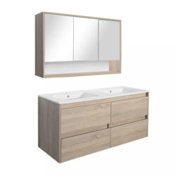 Leziter Mobilier complet de baie Porto 120 în culoarea stejarului Sonoma (PO120STST)