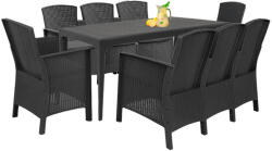 Leziter Set de mobilier de grădină Lima VII 8+1 grafit (LBIODIGR_LBIL3K-GRA_2_LBILSZ-GRA_2)