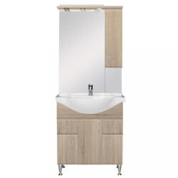 Leziter Mobilier complet de baie Bianca Plus 75, culoare stejar sonoma, deschidere pe dreapta (B75STSTJ)