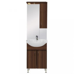 Leziter Mobilier complet de baie Bianca Plus 55, culoare Aida nuc, deschidere pe dreapta (B55ADADJ)
