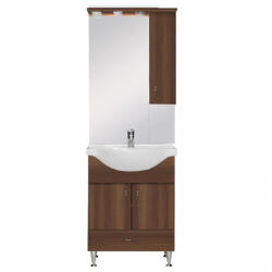 Leziter Mobilier complet de baie Bianca Plus 65, culoare Aida nuc, deschidere pe dreapta (B65ADADJ)