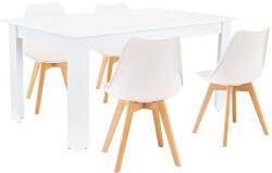 Leziter Set de masă Lola 4+1 alb-alb (LYET160F_DA232AW_4)