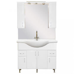 Leziter Mobilier complet de baie Bianca Plus 105, alb lucios (B105MFFMFF)