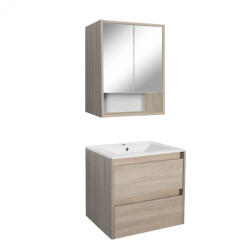Leziter Mobilier complet de baie Porto 60 în culoarea stejarului Sonoma (PO60STST)