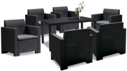 Leziter Set mobilier de grădină Nero IV cu 6 locuri, grafit (LBIHELGR_LBINSZ-GRA_6)