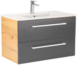 Leziter Dulap inferior Vario Clam 80 cu lavoar stejar-antracit (Vario071)