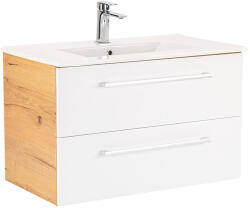 Leziter Dulap inferior Vario Clam 80 cu lavoar stejar-alb (Vario070)