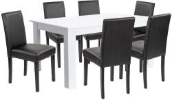 Leziter Set de masă Leon 6+1 alb-negru (LYET160F_LKE-BL_6)