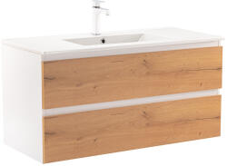 Leziter Dulap inferior Vario Forte 100 cu lavoar, stejar alb (Vario075)