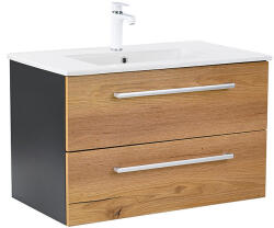 Leziter Dulap inferior Vario Clam 80 cu lavoar antracit-stejar (Vario069)
