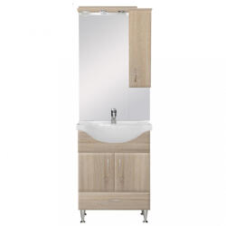 Leziter Mobilier complet de baie Bianca Plus 65, culoare stejar sonoma, deschidere pe dreapta (B65STSTJ)