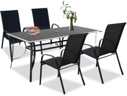 Leziter Set mobilier de grădină Agata 4+1 negru (5901738199033_41075_4)