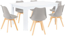 Leziter Set de masă Lola 6+1 gri-alb (LYET160F_DA232AG_6)