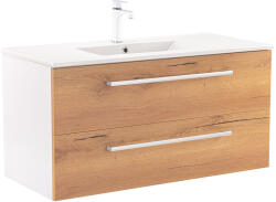 Leziter Dulap inferior Vario Clam 100 cu lavoar, stejar alb (Vario102)