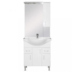 Leziter Mobilier complet de baie Bianca Plus 75, alb lucios, deschidere pe dreapta (B75MFFMFFJ)