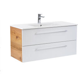 Leziter Dulap inferior Vario Clam 100 cu lavoar stejar-alb (Vario106)