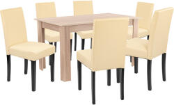 Leziter Set de masă Leon 6+1 stejar Sonoma-bej (LYET140ST_LKE-BE_6)