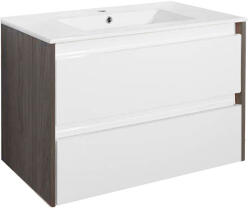 Leziter Dulap inferior Porto 80 cu lavoar rauna alb-ulm (PO80ARSF)