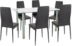 Leziter Set de masă Verna 6+1 negru-negru (LUA140W_MDC-001-Black_6)