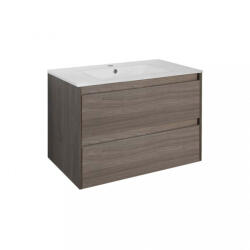 Leziter Mobilier de baie inferior Porto 80 cu lavoar în culoarea ulmului rauna (PO80ARSZRSZ)