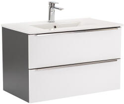 Leziter Dulap inferior Vario Trim 80 cu lavoar antracit-alb (Vario049)